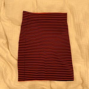 Madewell Striped Downtown Ponte Skirt XS Red Blue City Sailor Nautical E9951